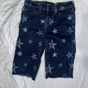 True Religion Starry Blue Denim Cut-Off Shorts